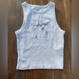 Grey Bow Hollister Cropped Tank Top Size XS